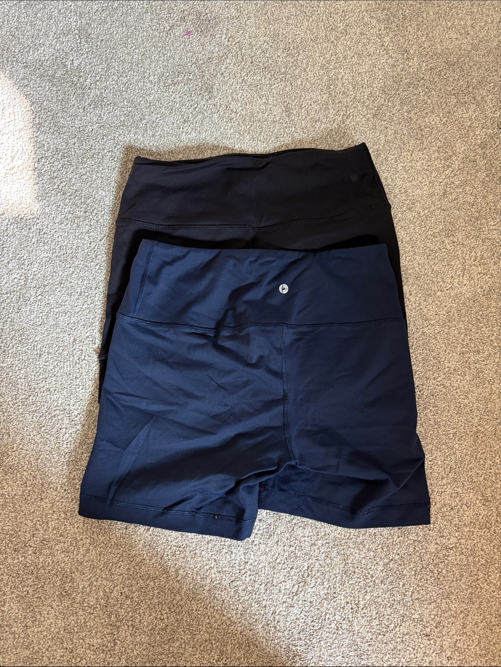 90 Degree By Reflex Black & Navy High-Rise Bike Shorts